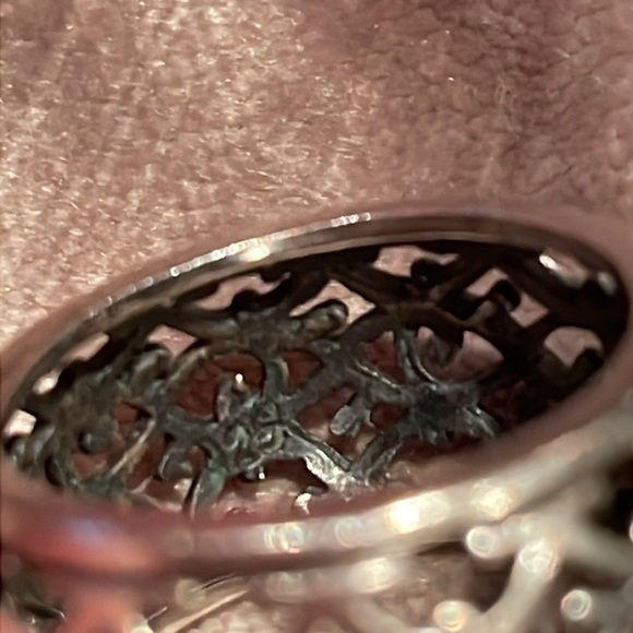 MOROCCAN Scroll Silver Cigar Band Ring - Picture 9 of 9
